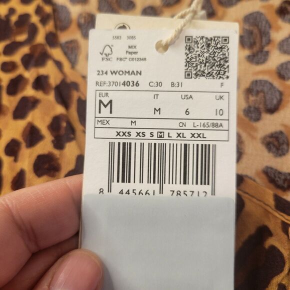 Mango Animal Print Blouse Size US 6 - Picture 3 of 8